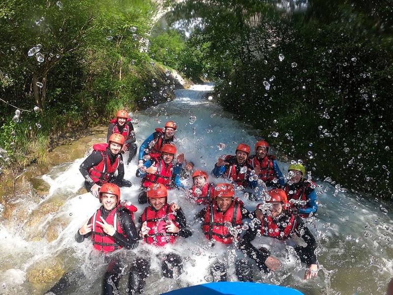The 8SEC team on a rafting team-building trip