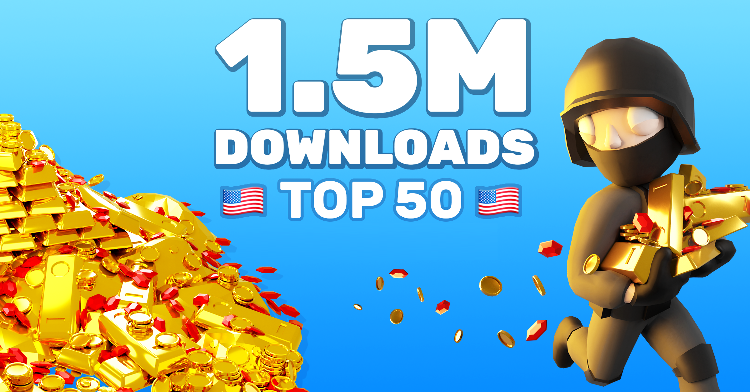 Hero Squad LinkedIn milestone post: 1.5M downloads, Top 50 US for 2 weeks